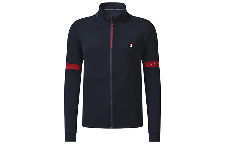 FILA Athletics Simple Logo Block Knit Track Jacket Blue - A11M233503F-NV