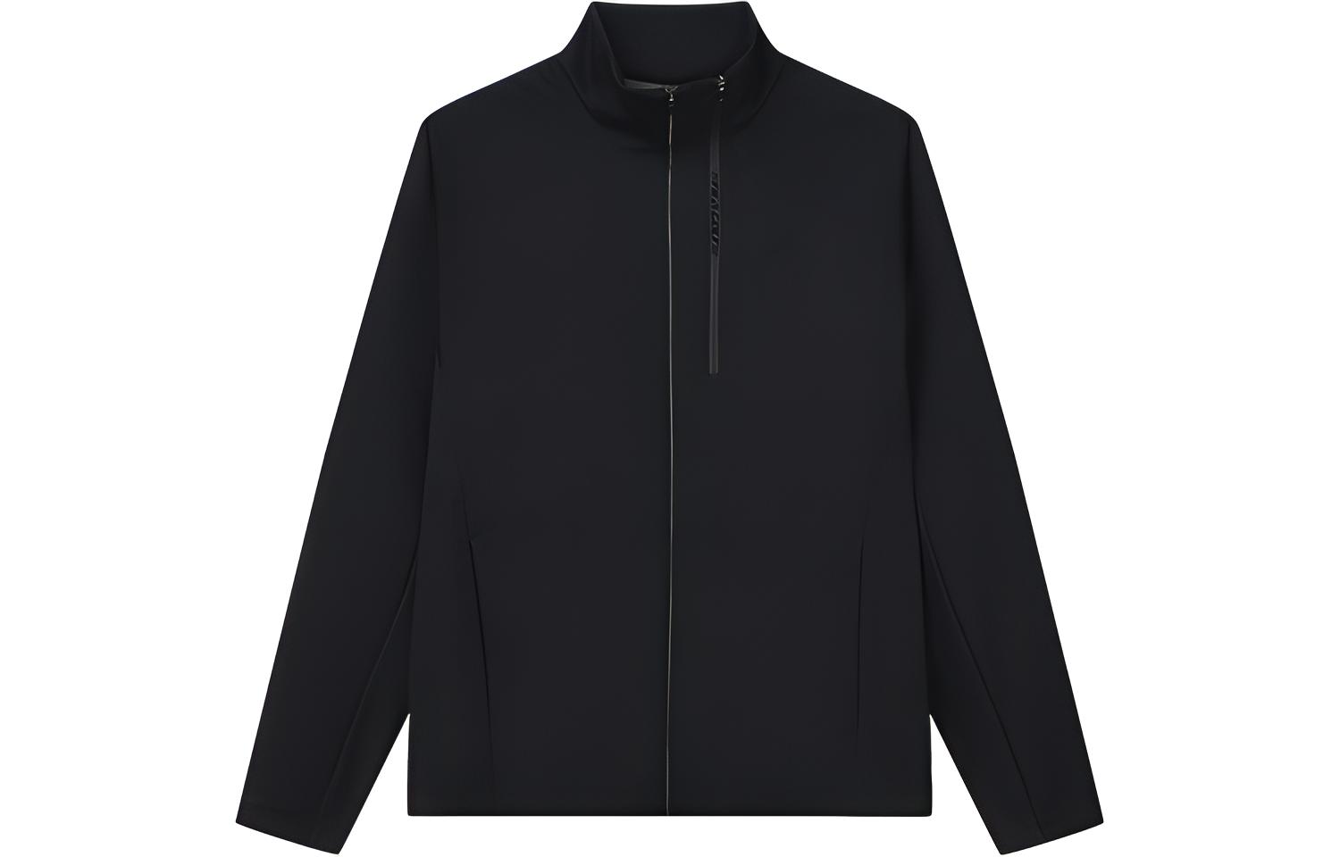 FILA Athletics Solid Black Golf Knit Jacket Casual Sportswear A11M215519FBK