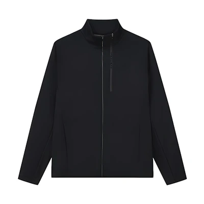 FILA Athletics Solid Black Golf Knit Jacket Casual Sportswear A11M215519FBK