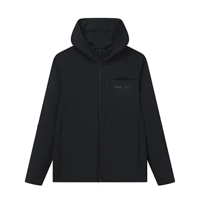 FILA Athletics Solid Black Knit Hooded Jacket A11M211511F-BK