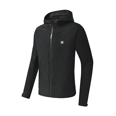 FILA Athletics Solid Color Hooded Running Jacket Black Fall/Spring A11M311706F-BK
