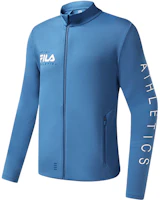 FILA Athletics Solid Color Stand Collar Utility Jacket with Zipper Pockets A11M311501F-DB FILA Athletics Solid Color Stand Collar Utility Jacket with Zipper Pockets A11M311501F-DB