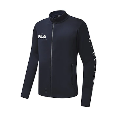 FILA Athletics Solid Color Zip-Up Running Jacket Dark Blue A11M311501FNV
