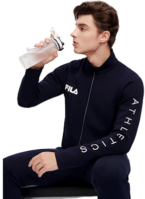 FILA 運動純色拉鏈跑步外套 深藍色 A11M311501FNV Details for FILA 運動純色拉鏈跑步外套 深藍色 A11M311501FNV