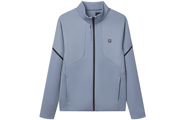 FILA Athletics Solid Logo Knit Jacket - Stone Gray Blue A11M211505FBU