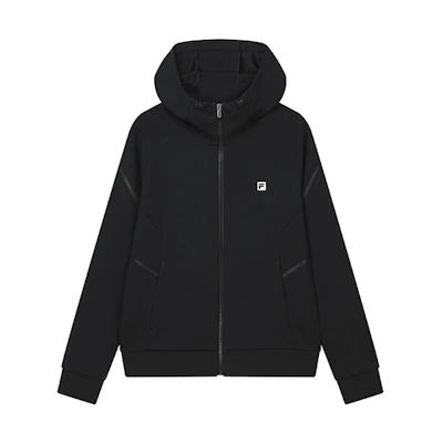 FILA Athletics SS22 Black Casual Logo Knit Hooded Jacket A11M211506F-BK