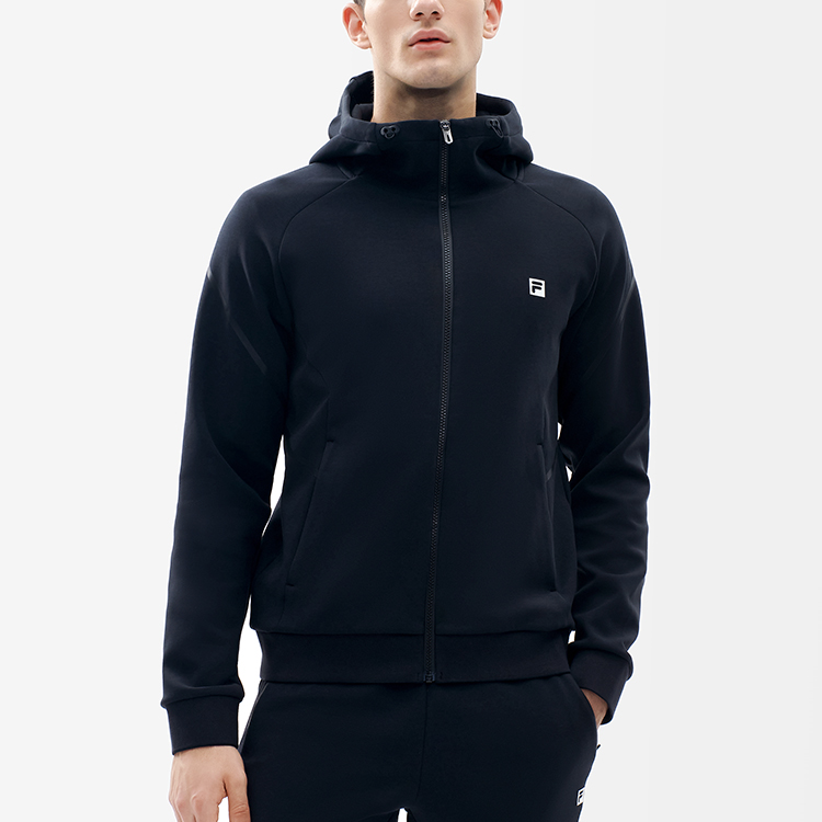 FILA Athletics SS22 Black Casual Logo Knit Hooded Jacket A11M211506F-BK 圖 4