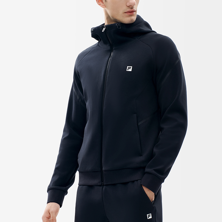 FILA Athletics SS22 Black Casual Logo Knit Hooded Jacket A11M211506F-BK 圖 6