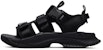 FILA Sukan Hitam Sandal Tumit Rata Velcro Buka Jari Kaki A12M122607FFB