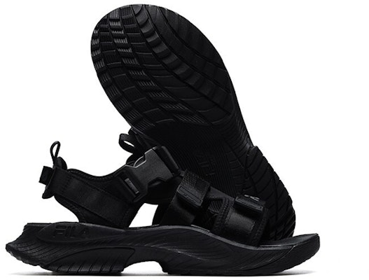 FILA Athletics Velcro Open Toe Flat Heel Sports Black Sandals A12M122607FFB Details for FILA Athletics Velcro Open Toe Flat Heel Sports Black Sandals A12M122607FFB