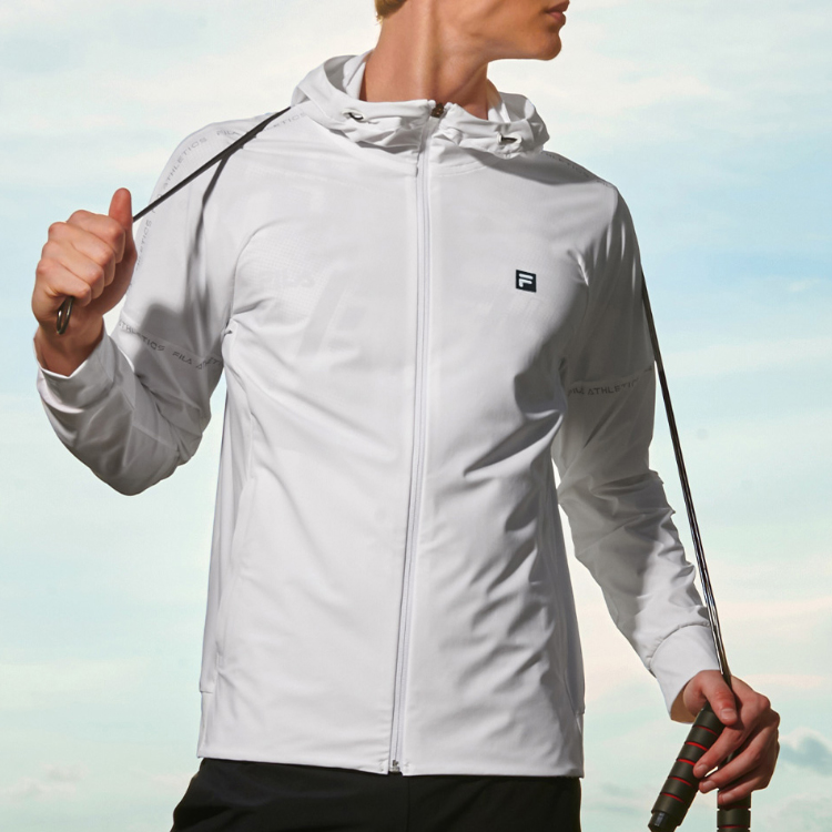 FILA Athletics White Knit Running Sports Jacket A11M021502FWT 圖 5