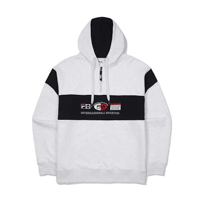 FILA Autumn Print Letter Hoodie Unisex Pullover Sweatshirt - Gray FS2POF1114X-WTM
