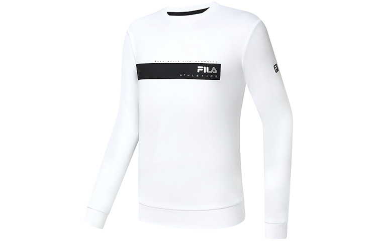 FILA Bar Logo Print Knit Sweatshirt - Jade White A11M311209F-WT