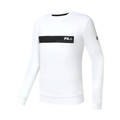 FILA Bar Logo Print Knit Sweatshirt - Jade White A11M311209F-WT