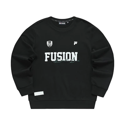 FILA Baseball Series Black Pullover Sweatshirt with Large Logo Print T11M335204F-BK
