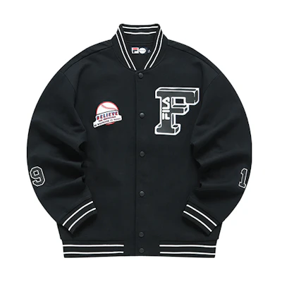 FILA Baseball Series Black Tiger Year Casual Sports Jacket T11M212705FBK