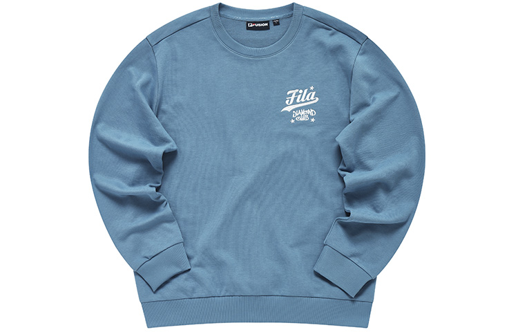 FILA Baseball Series Blue Pullover Sweatshirt with Logo Print T11M312203F-DB