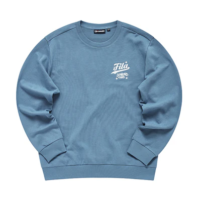 FILA Baseball Series Blue Pullover Sweatshirt with Logo Print T11M312203F-DB