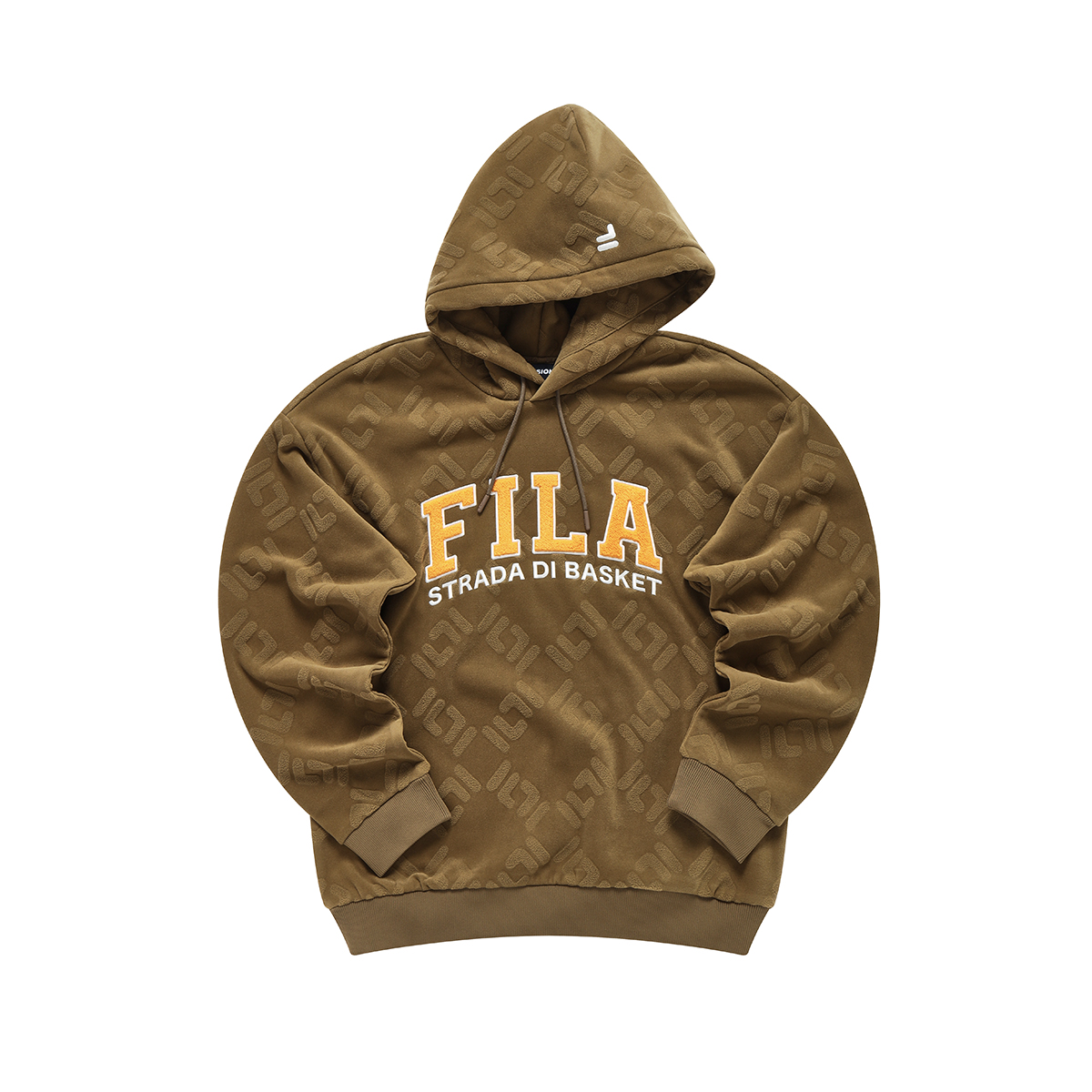 FILA BASEBALL Series Loose Fit Knit Hoodie with Letter Logo - Brown T11M315202F-DR