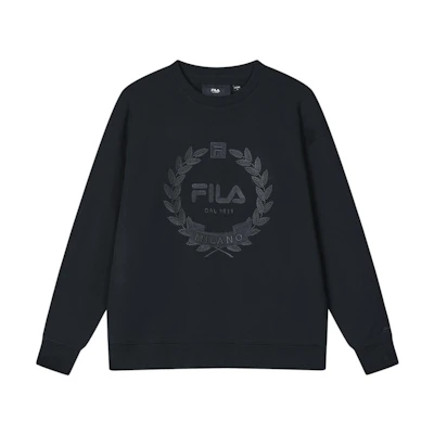 FILA Basic Black Pullover Sweatshirt Unisex Casual Wear F11U415201F-BK