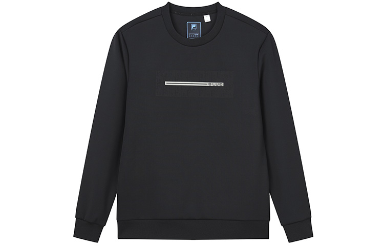 FILA Basic Casual Black Knit Crewneck Pullover Sweatshirt Male F11M212207F-BK
