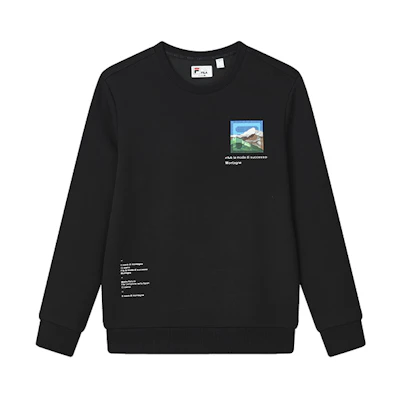 FILA Basic Casual Pullover Sweatshirt in Black F11M248212F-BK