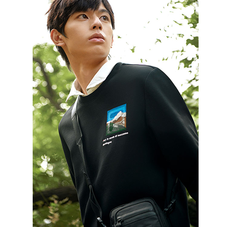 Purchase FILA 基本款休閒黑色長袖套頭衫 F11M248212F-BK