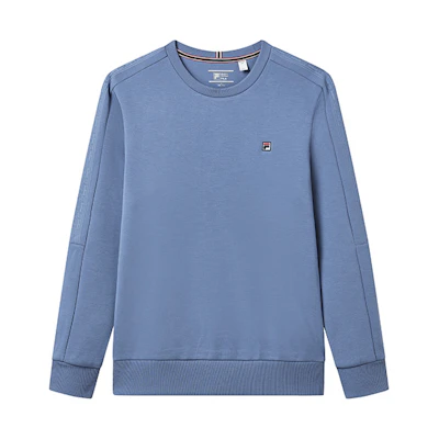 FILA Basic Cluster Blue Logo Pullover Knit Sweatshirt Casual Wear F11M241204FBU