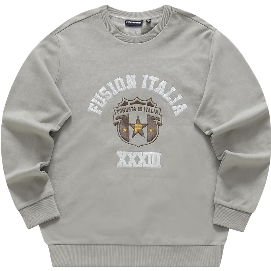 FILA Basic Fit Crewneck Cotton Sweatshirt in Duckling Gray T11M345207F-GY