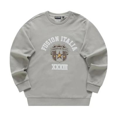 FILA Basic Fit Crewneck Cotton Sweatshirt in Duckling Gray T11M345207F-GY