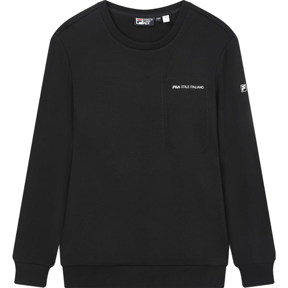 FILA Basic Pullover Casual Crewneck Sweatshirt Black F11M332257F-BK