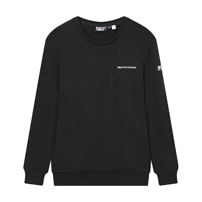 FILA Basic Pullover Casual Crewneck Sweatshirt Black F11M332257F-BK