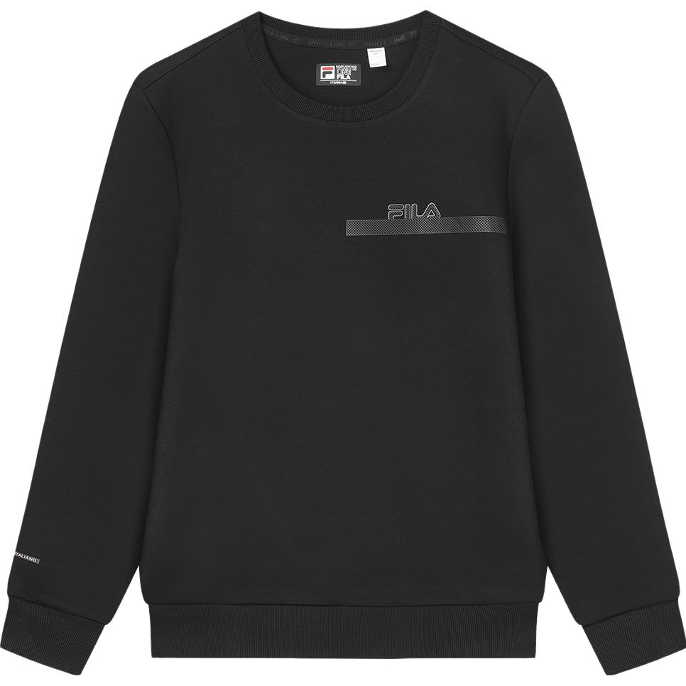 FILA Basic Regular Fit Round Neck Antibacterial Thermal Sweater - Black F51M347202A-BK