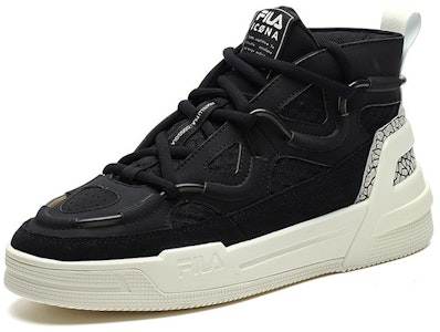 FILA 高帮黑白配色运动鞋 F12M141201FBV Order FILA 高帮黑白配色运动鞋 F12M141201FBV