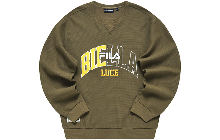FILA Basketball Series Pullover Hoodie with Letter Print - Brown T11M315209F-DR
