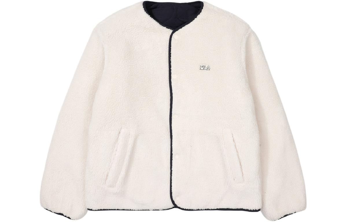 FILA Beige Reversible Snap Button Jacket Unisex FE2PLF6101X-SAD