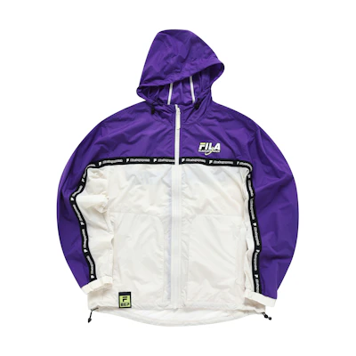 FILA BEP Purple Hooded Zip-Up Colorblock Jacket - Fashion Collab Series T11M339702F-PU