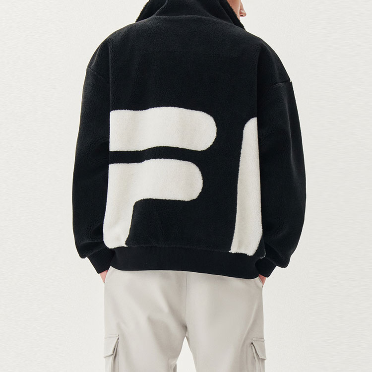 FILA Big Logo Fleece-Lined Jacket Winter Black F11M048926FBK 圖 6