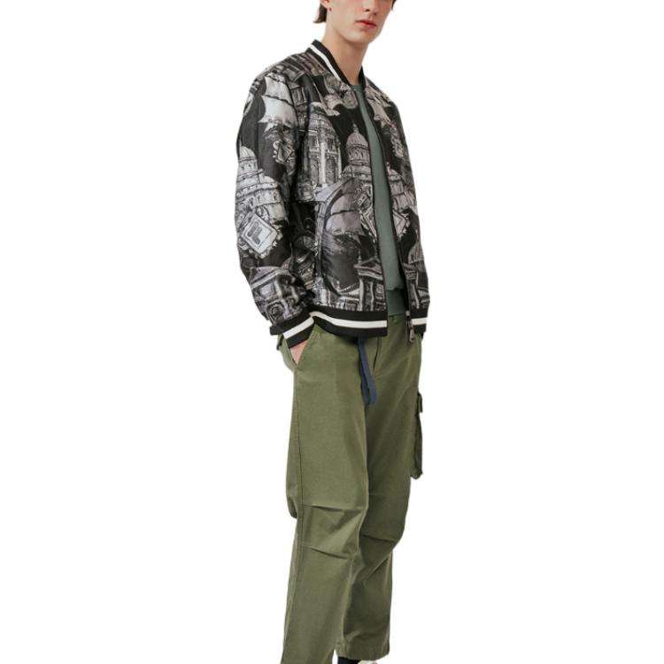 Shop FILA Black  Baseball Jacket with Logo Embroidery and Full Zip Print Design. F11M018725G-BK