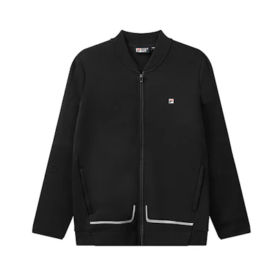 FILA Black Business Logo Casual Knit Jacket F11M038509FBK