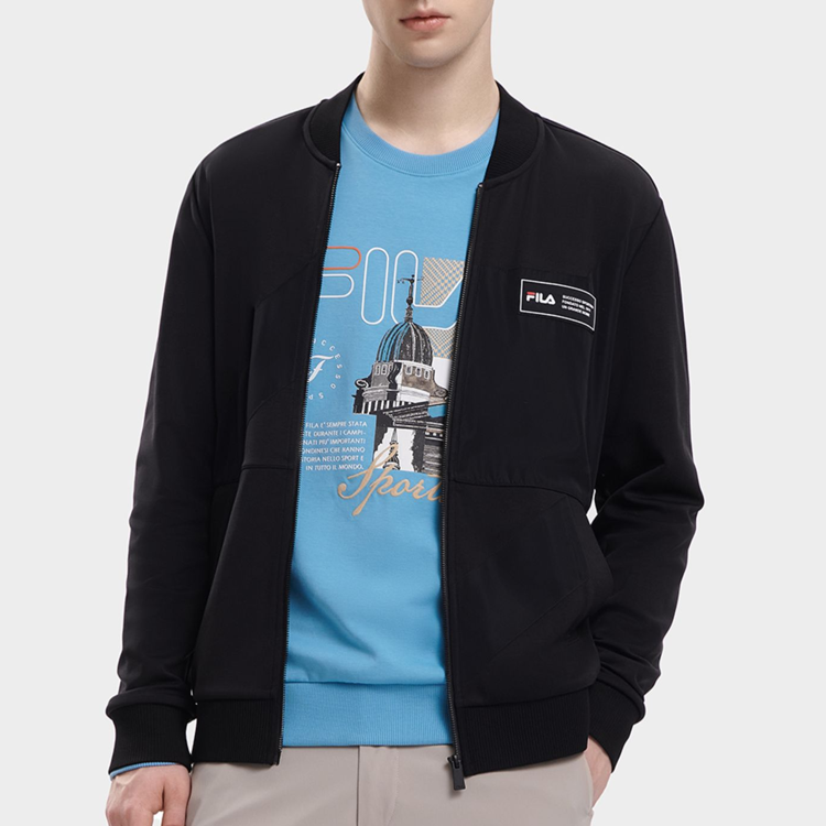 Lookbook FILA 黑色休闲长袖针织夹克 F11M338501F