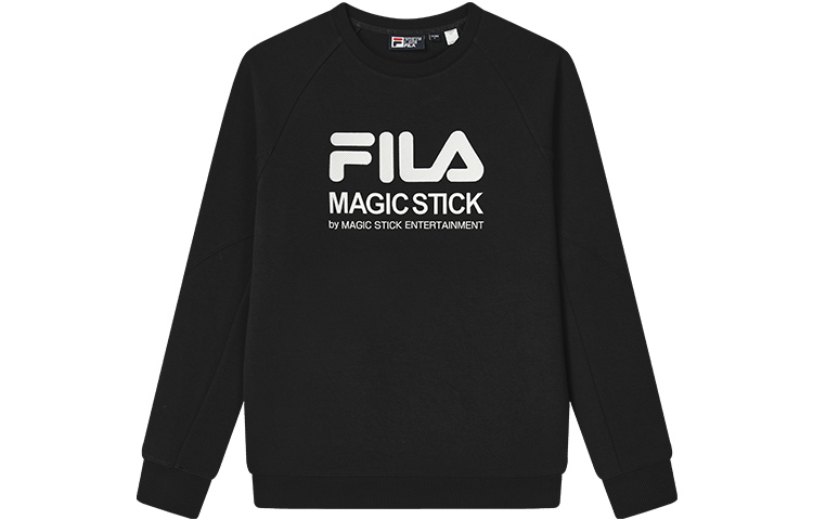 FILA Black Casual Loose Fit Logo Knit Pullover Sweater Long Sleeve F51M249215FBK