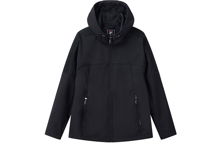 FILA Black Casual Sports Knit Hoodie Jacket F11M118720F-BK