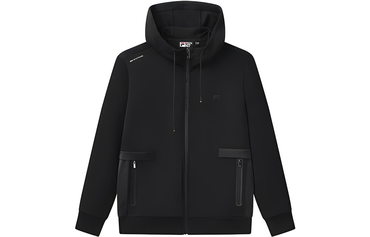 FILA Black Casual Sports Knit Hoodie Jacket F11M112511F-BK