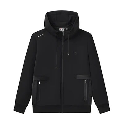 FILA Black Casual Sports Knit Hoodie Jacket F11M112511F-BK