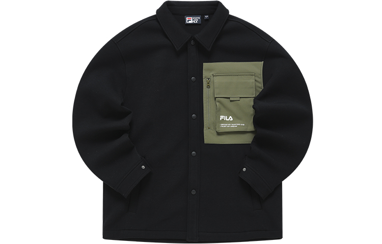 FILA Black Colorblock Pocket Logo Sports Jacket F11M218506F-BK