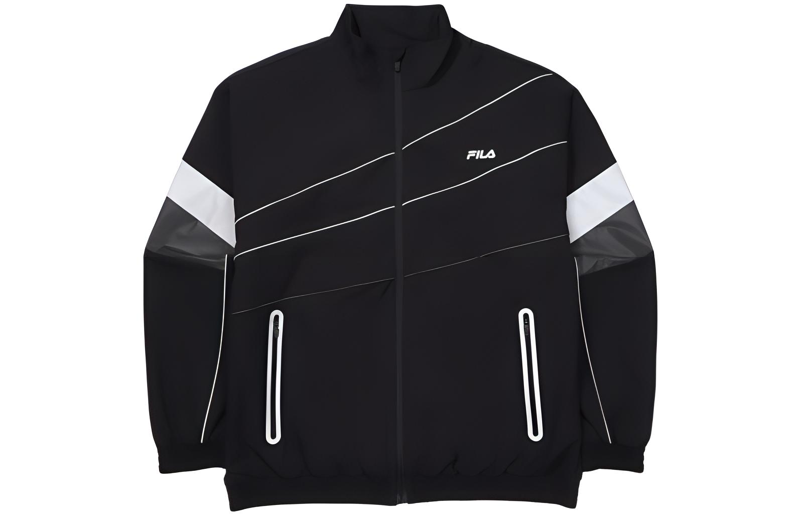 FILA Black Colorblock Striped High-Neck Zip-Up Jacket FS2JKF3201MBLK