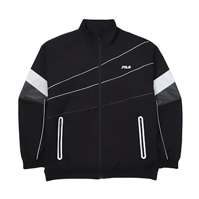 FILA Black Colorblock Striped High-Neck Zip-Up Jacket FS2JKF3201MBLK
