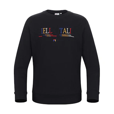 FILA Black Crewneck Long-Sleeve Sweatshirt with Letter Print FS2POC1124X-BLK