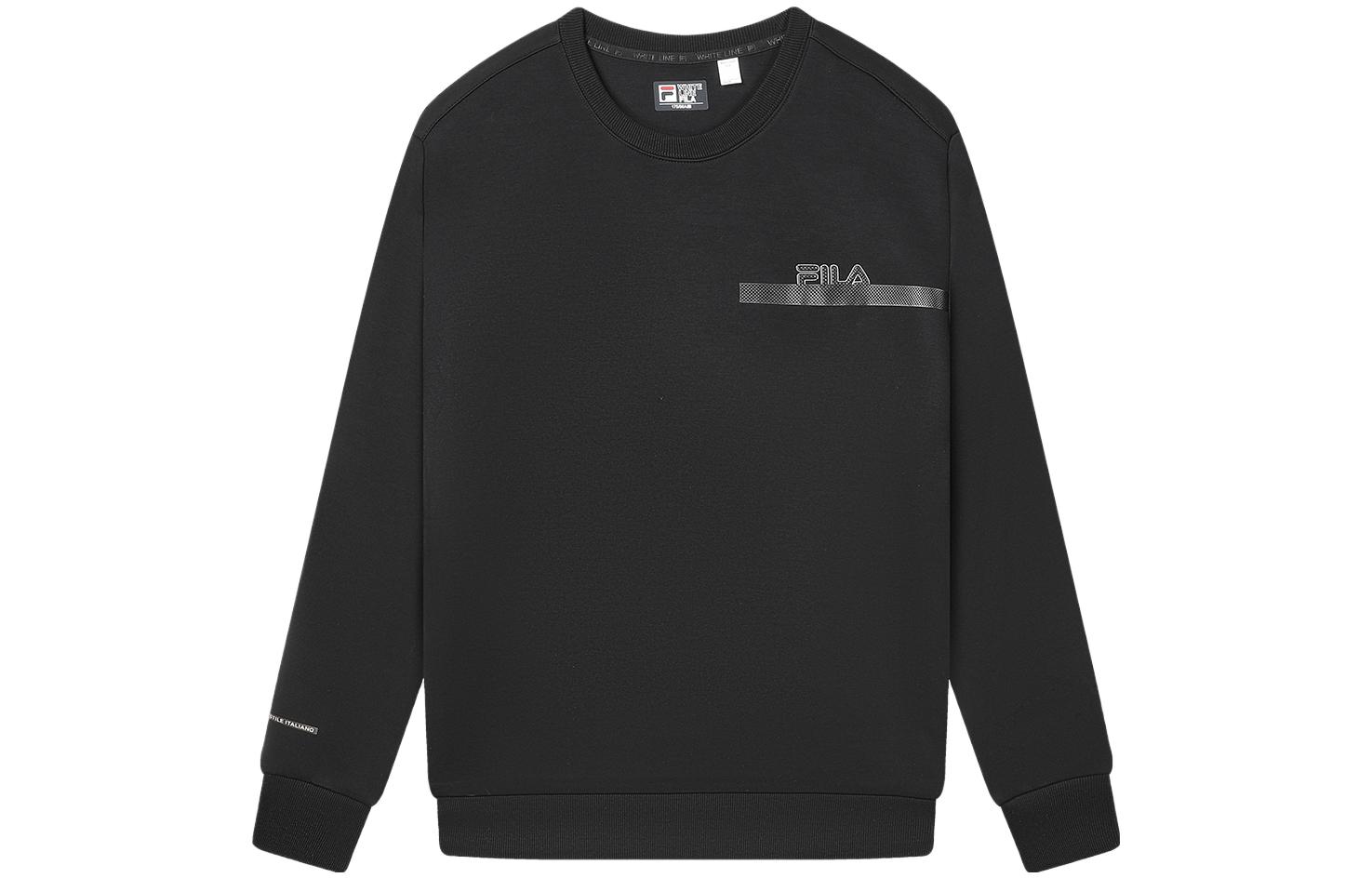 FILA Black Crewneck Pullover Sweatshirt with Minimalist Logo Design F61M347202A-BK